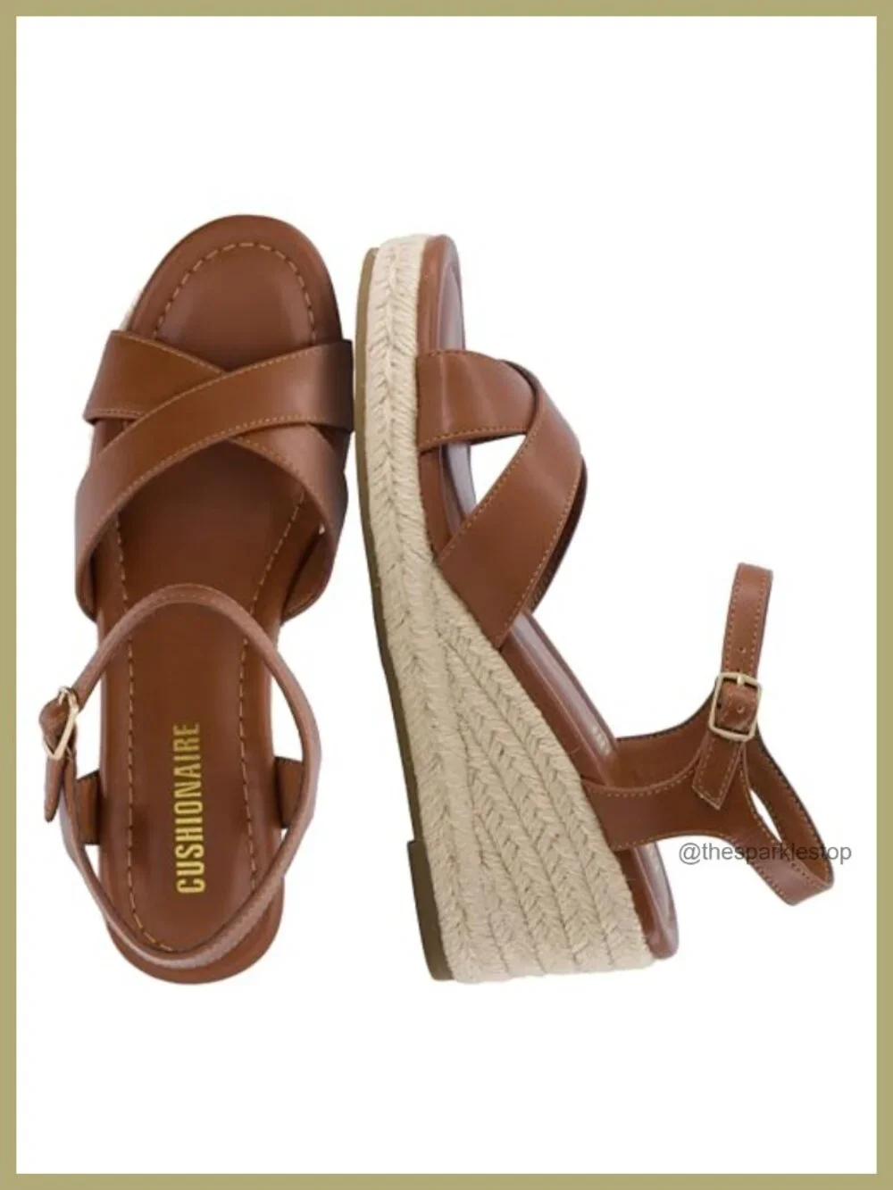 Cushioned Espadrille Wedge Sandals Crisscross Open Toe Adjustable Ankle Strap